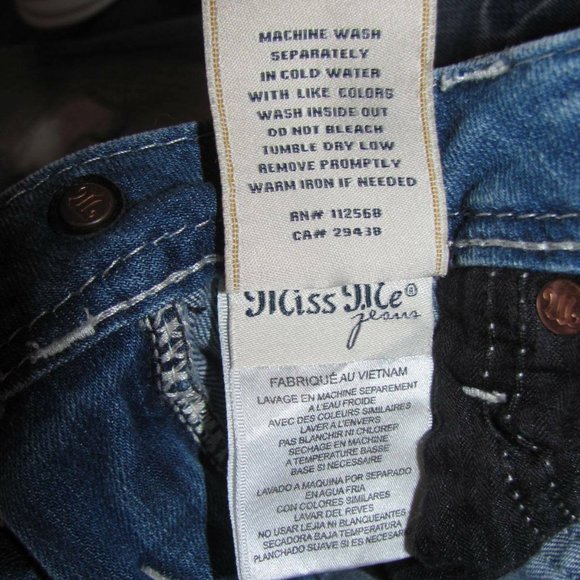 Miss Me Jeans Size 25 Signature Straight Low Rise Denim Distressed 8 Pockets - Picture 12 of 12